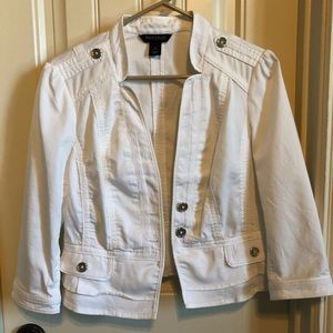 White Cropped Denim Jacket